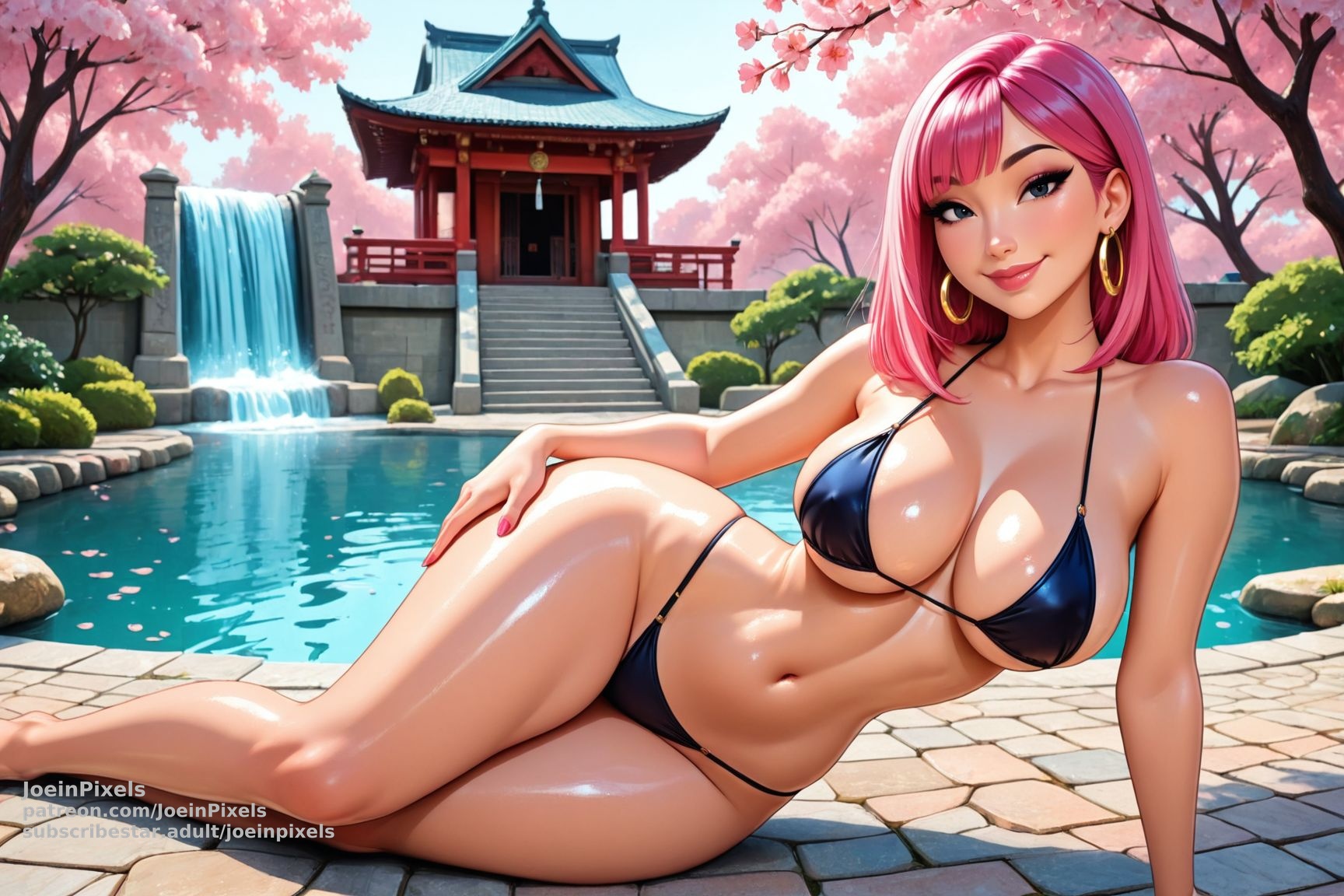 Pink Blossom: Cherry Blossom Fantasy Art & Anime Pinup Mini Set