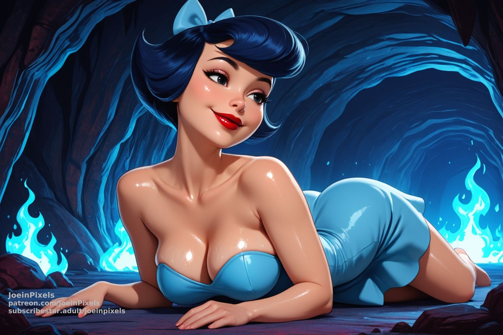 Bedrock Beauty: Pinup Art Inspired by Betty Flintstone